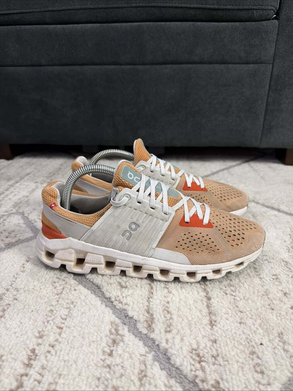 On Cloudswift Womens Size 9 Orange White Gray Athletic Running Shoes Sneakers
